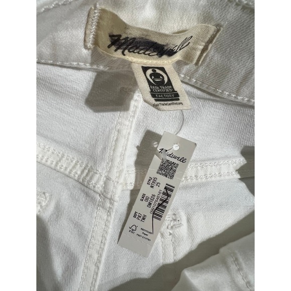 NWT Madewell The Perfect Vintage Wide Leg Crop Jeans White Denim Size 25 - Picture 6 of 16